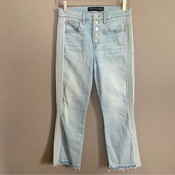 New Veronica Beard Carolyn Tuxedo Stripe Baby Boot Jeans Size 28/6 - Picture 3 of 11
